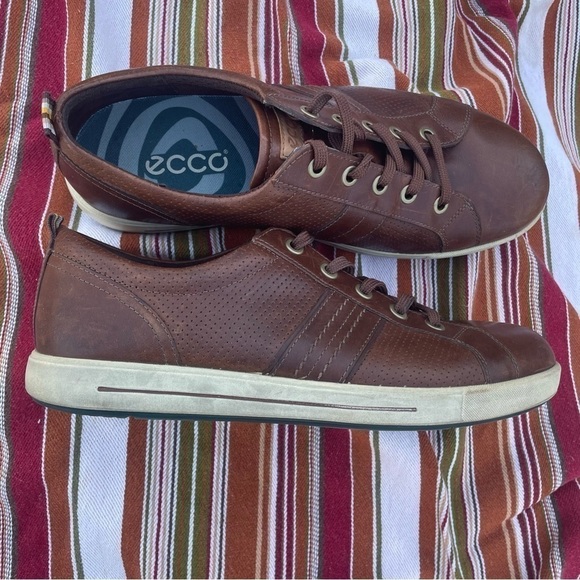 ECCO LEATHER SNEAKERS SIZE 44 - Picture 2 of 9